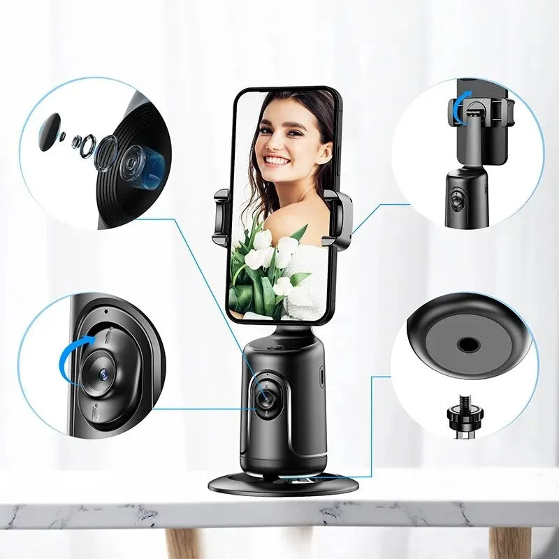 360 Auto Face tracking Phone Holder for Smartphone Video Vlog Live